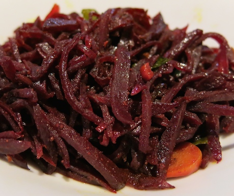 'Tempered beetroot' flavoured with curry leaves and mustard seeds - definitely one to try.