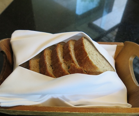 freshly baked vegan bread with rosemary at Sheraton Towers Singapore