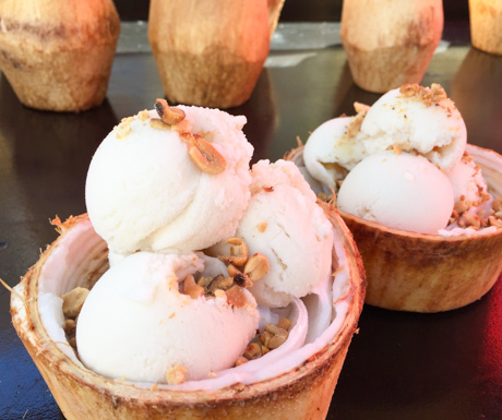 vegan coconut ice cream in Battambang
