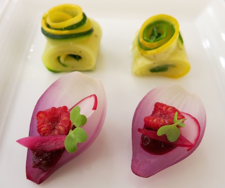 vegan canapés that were almost too pretty to eat