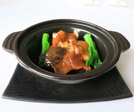 Braised Tofu with Fungus served in a Casserole at Yan Toh Heen.