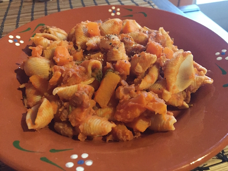 Vegan Italian Food - Conchiglie con zucca e fagioli from Lombardia (Lombardy)