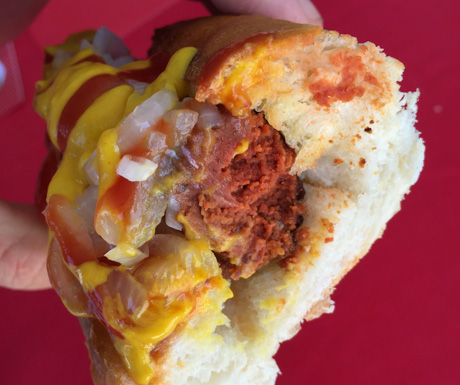 vegan hot dog in Sihanoukville