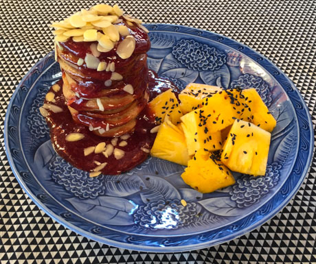 Amazing vegan pancake stack at Dao of Life