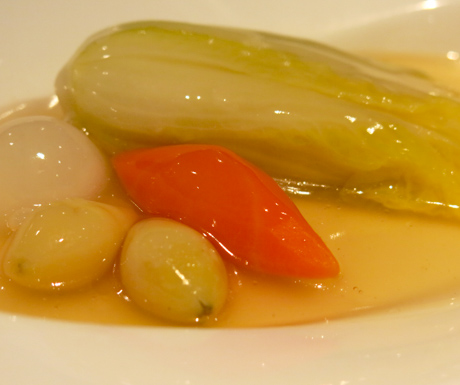 The most delicious poached young cabbage.