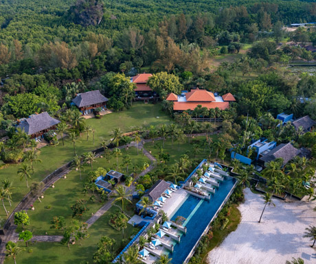 aerial view of swimming pool at Four Seasons Langkawi
