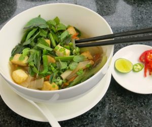 vegan pho for breakfast at The Nam Hai