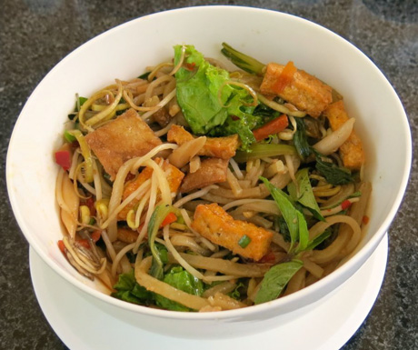 vegan noodles and vegatbles for breakfast at The Nam Hai