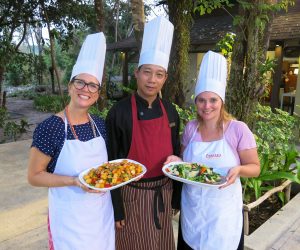 vegan food preapred with the chef vegan ingredients for our cooking class at Centara Resort Trat
