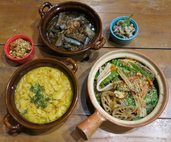 Selection of vegan food at Hilton Mandalay