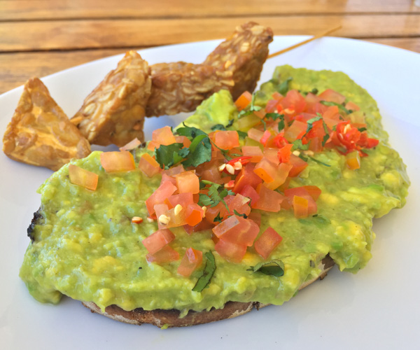 Pondok Santi – Vegan Breakfast 2 Smashed avocado on toast at Pondok Santi