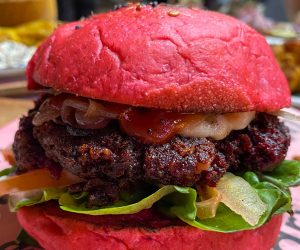 Vegan burger at The Hungry Tapir