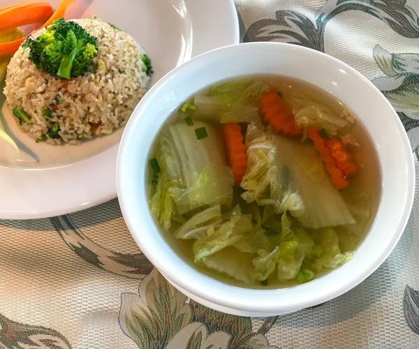 InterContinental Hua Hin vegan soup and fried rice