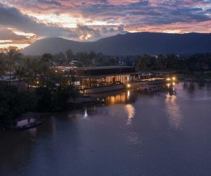 Amber Kampot resort sunset