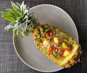 Pineapple fried rice at LUX South Ari Atoll