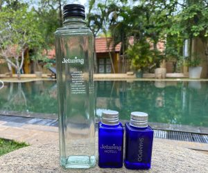 glass bottles at Jetwing Pavilions