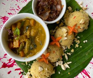 upma and curries at Jetwing Pavilions