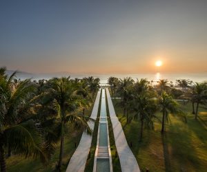 Fusion Resort Cam Ranh aerial view sunrise