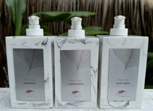 Westin Maldives vegan bathroom amenities