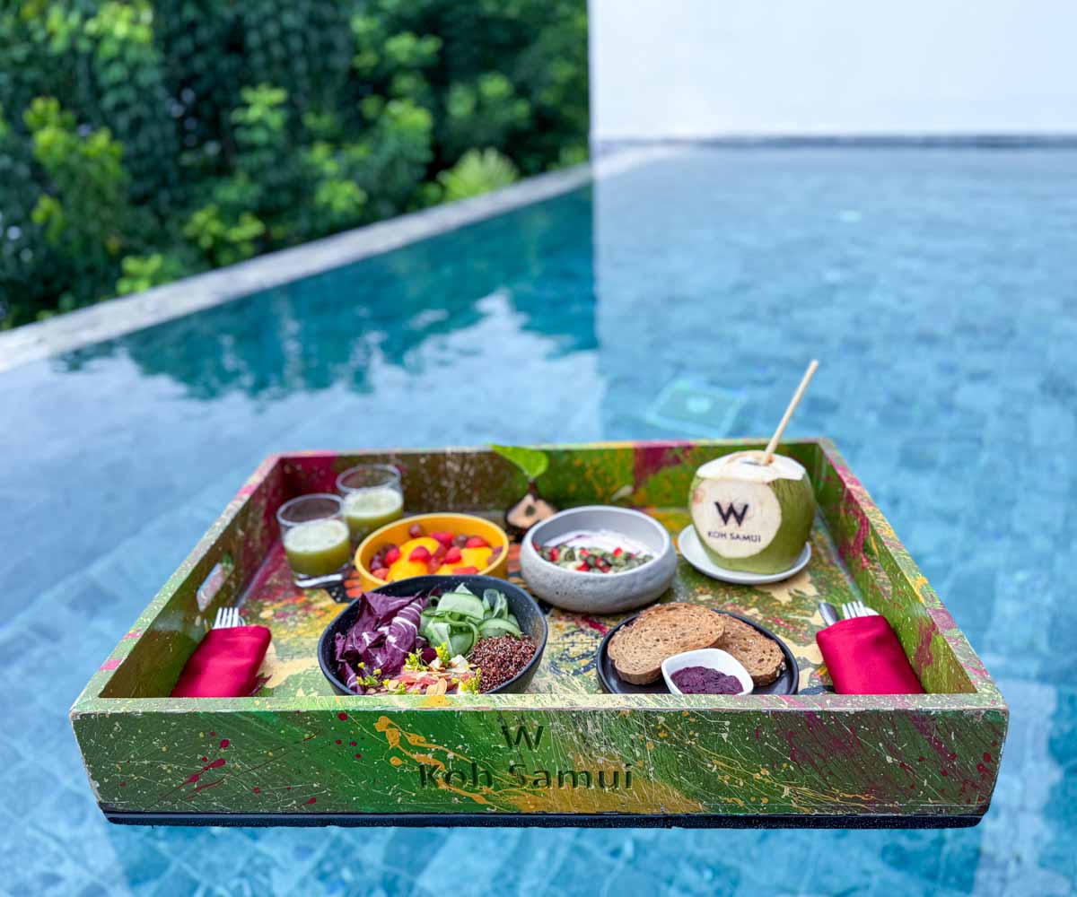 floating breakfast at W Koh Samui floating breakfast at W Koh Samui